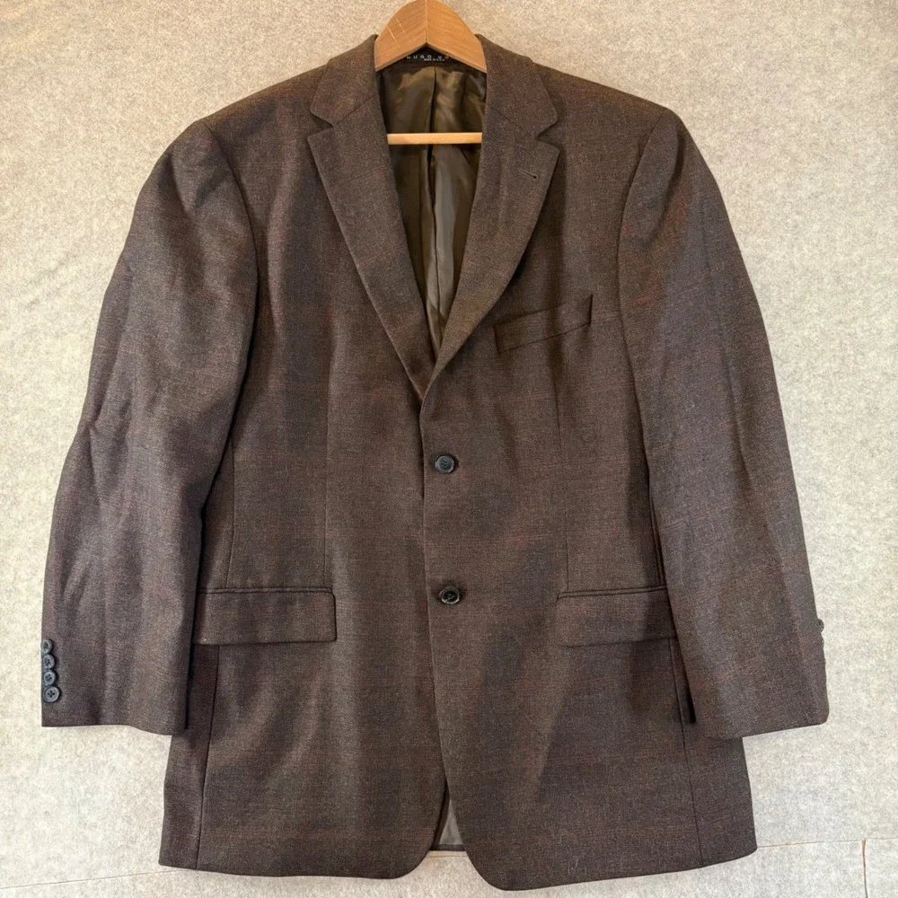 VTG Hugo Boss Blazer 42R Loro Piana Wool Brown Bertolucci Sport Coat 75192